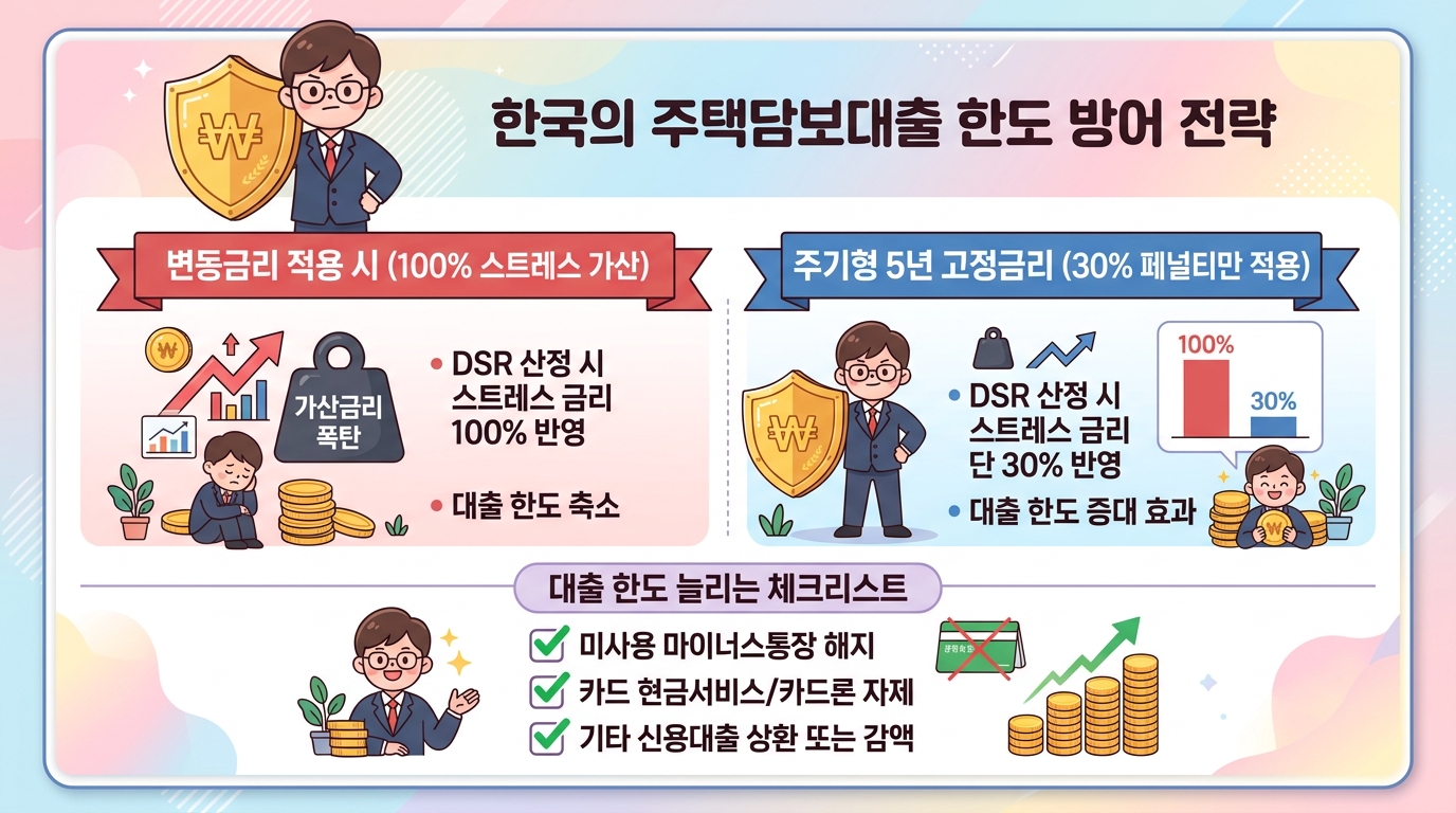 연봉 5천만·8천만·1억 원별 주담대 한도 축소 시뮬레이션 표