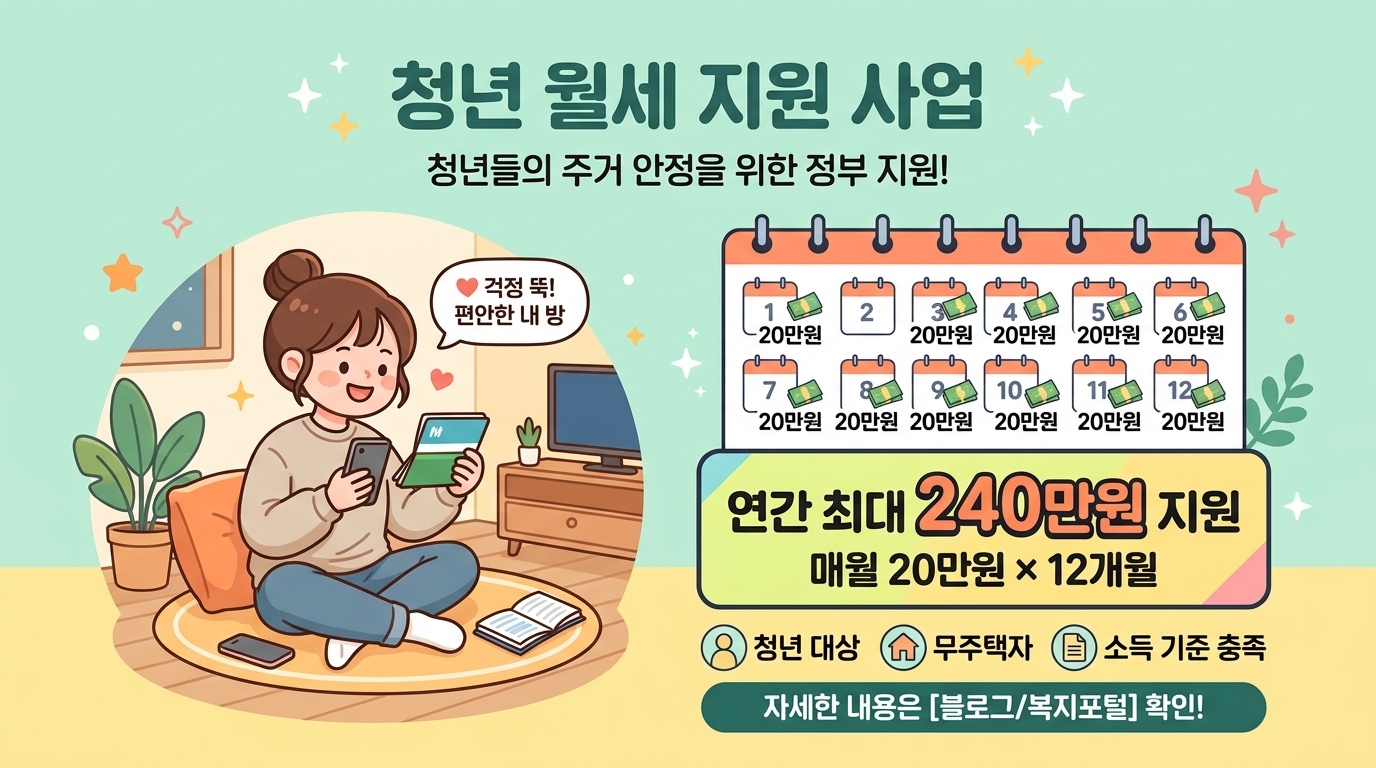 2026년 청년 월세 특별지원 지원 내용과 최대 240만 원 지급 기준