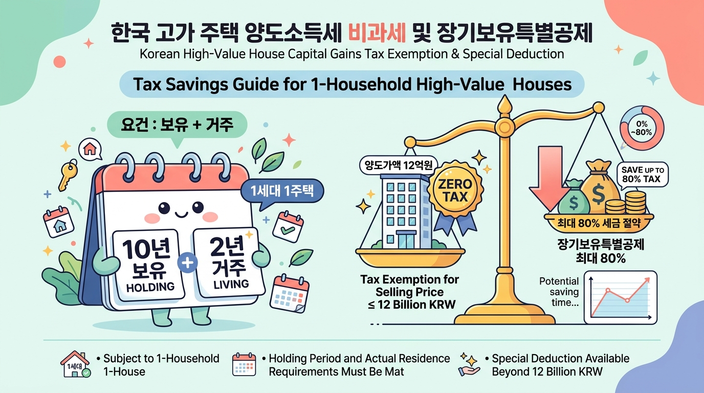 양도소득세 12억 원 비과세 기준과 고가주택 초과분 계산