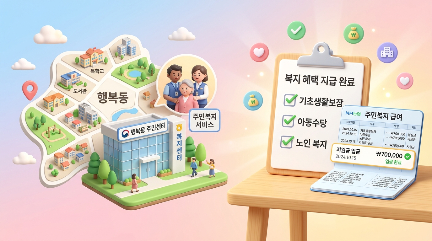 지자체별 복지센터 지원금 지급 및 명절 위문금 자동 입금 안내