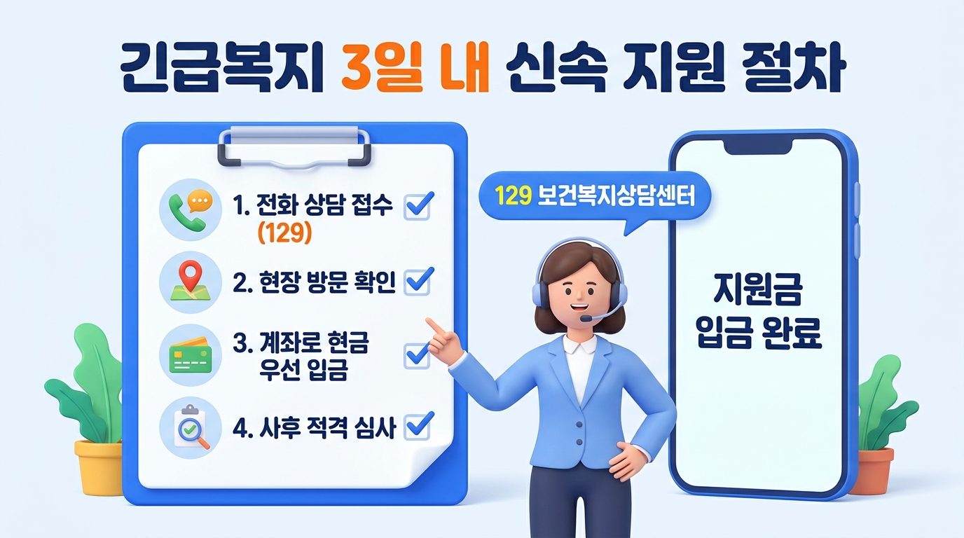 긴급복지지원 129 전화 신청 및 신속 승인 절차