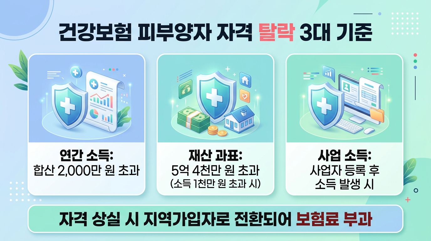 건강보험 피부양자 자격 탈락 3대 기준