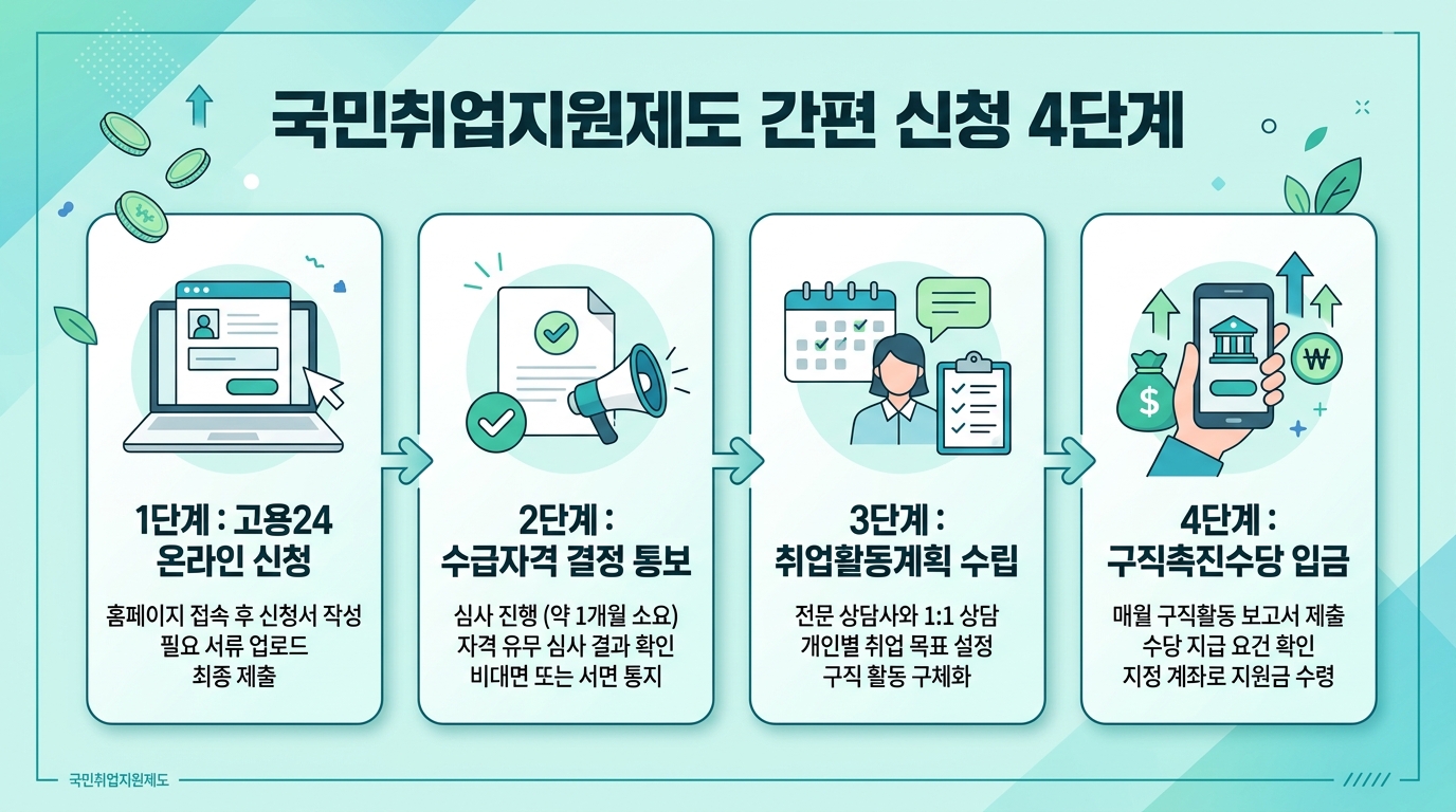 국민취업지원제도 간편 신청 4단계