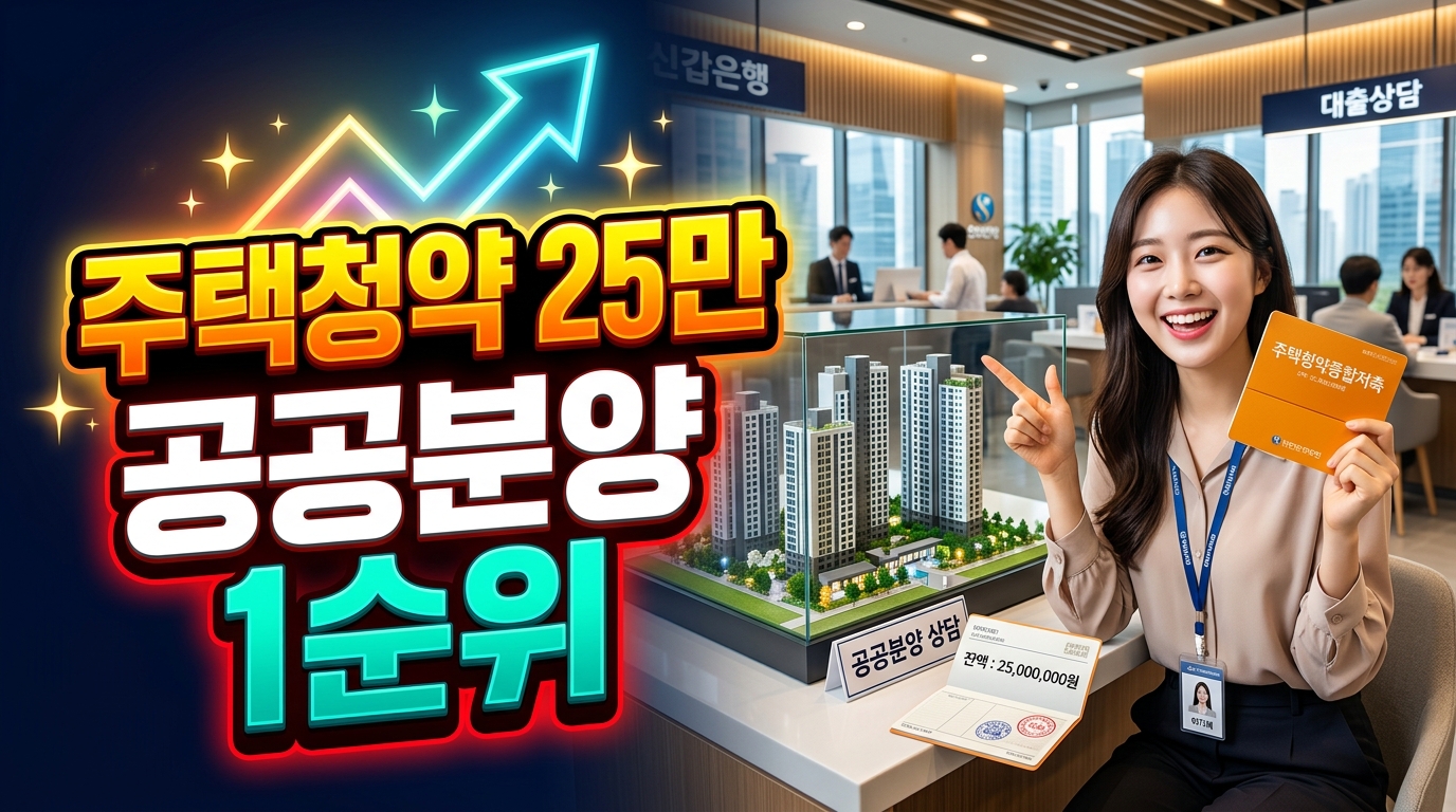 주택청약종합저축 월 납입 인정액 25만원 상향: 공공분양 당첨 전략과 소득공제