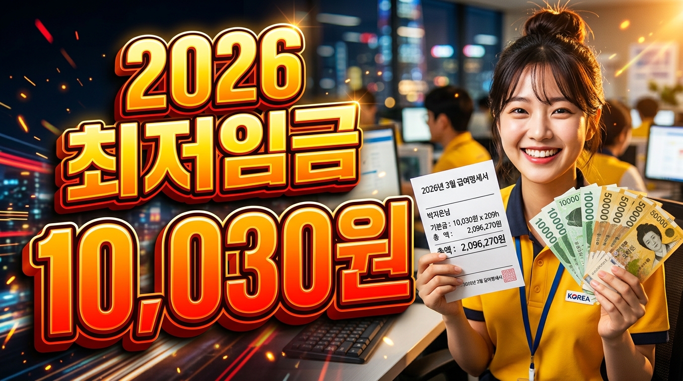 2026년 최저임금 시급 1만 30원 시대: 주휴수당, 실업급여 상·하한액 및 월급 실수령액 계산기