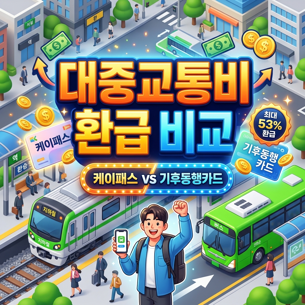 2026년 서울·경기 청년 대중교통비 환급: K패스 vs 기후동행카드 혜택 비교 및 최대 53% 환급 꿀팁