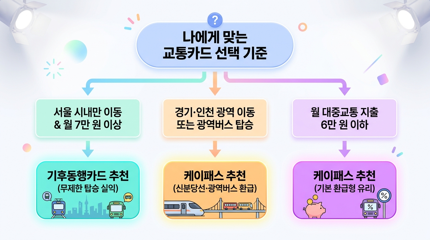 나에게 맞는 교통카드 선택 기준 인포그래픽